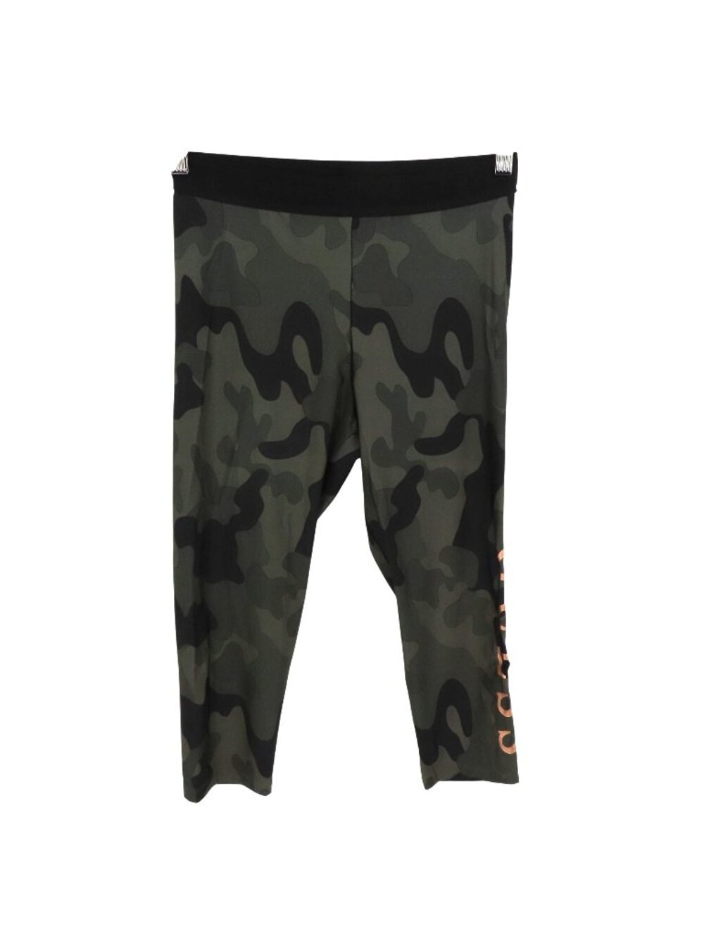 GUESS Womens Small Cammy Crop Legging Spell Out Logo Side Camo Camouflage NEW